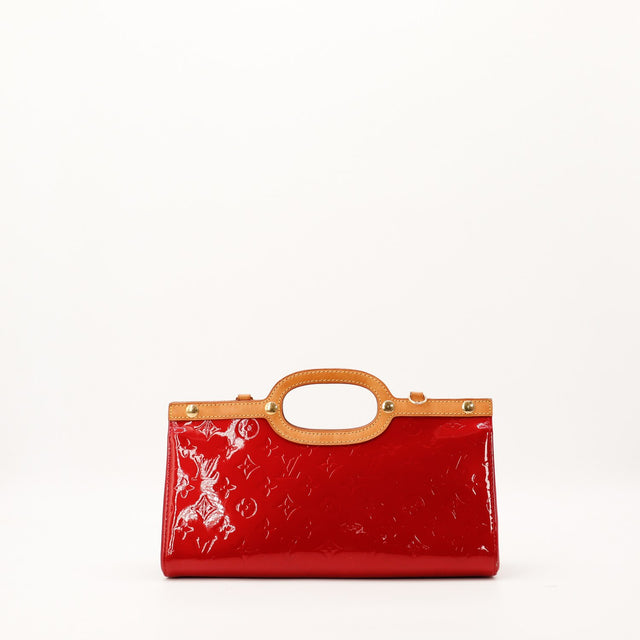 Sac Louis Vuitton Roxbury Drive cuir Vernis rouge Pomme d'Amour vue de face occasion authentique — AMANA Vintage