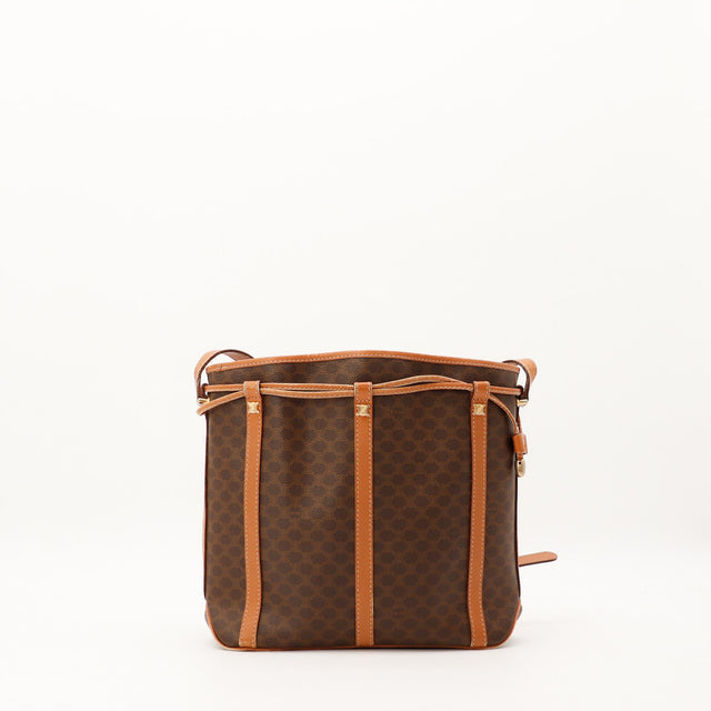 Sac Celine Seau Macadam toile marron vue de face occasion authentique — AMANA Vintage
