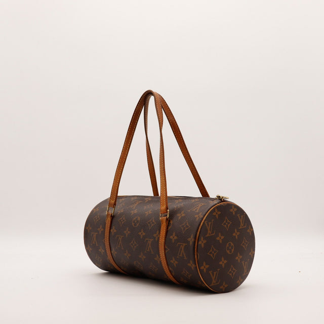 Louis Vuitton Papillon 30 vue de trois quarts droite patine vachette — AMANA Vintage