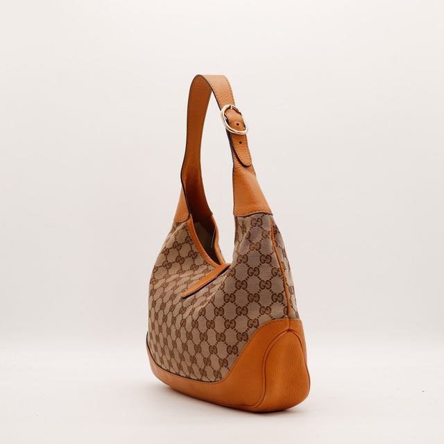 Gucci New Jackie vue de trois quarts verso cuir grené cognac — AMANA Vintage