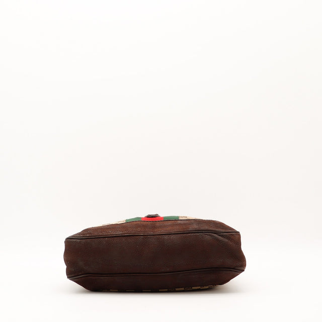 Fond en cuir marron du sac Gucci New Jackie occasion authentique — AMANA Vintage