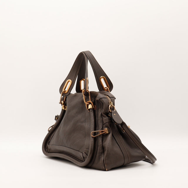 Sac Chloé Paraty vue latérale anneaux dorés occasion authentique — AMANA Vintage