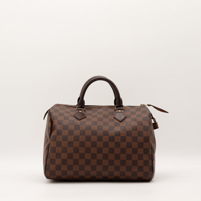 Sac Louis Vuitton Speedy 30 toile Damier Ébène vue de face occasion authentique — AMANA Vintage