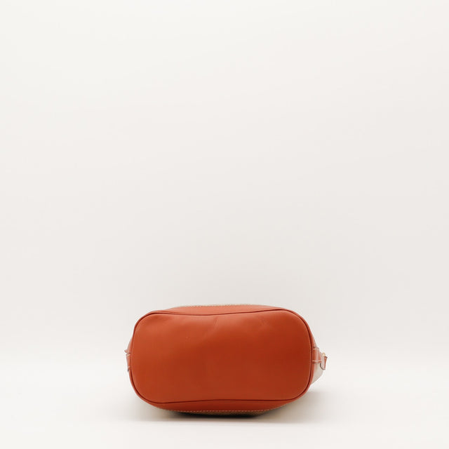 Intérieur doublure cuir orange Céline Seau Triomphe occasion authentique — AMANA Vintage