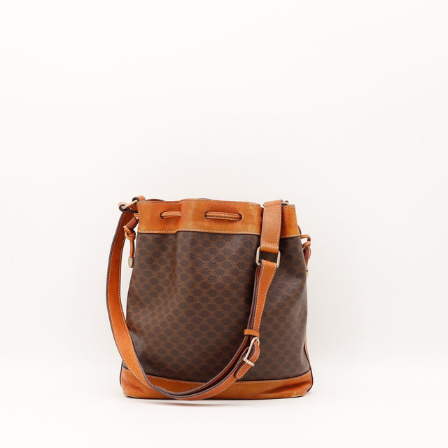 Bandoulière réglable Céline Seau Macadam cuir vachette occasion authentique — AMANA Vintage