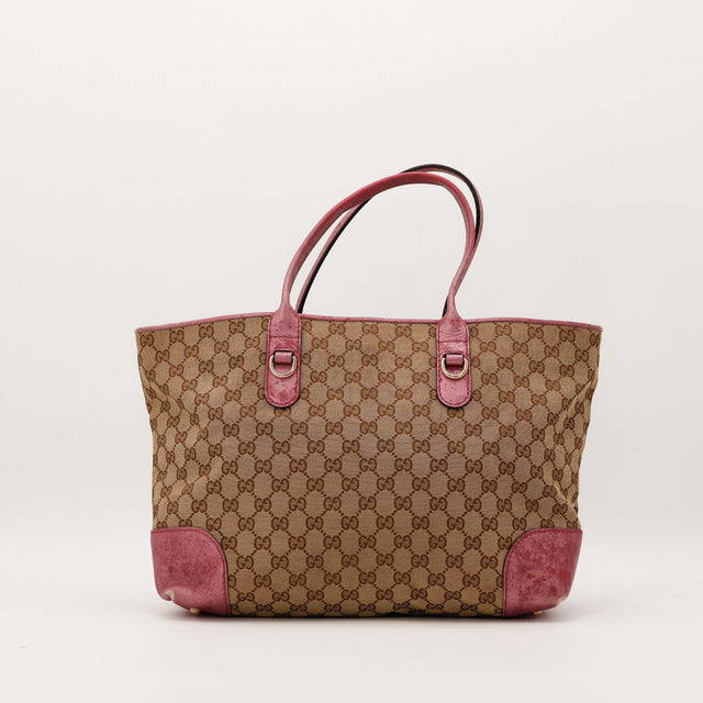 Tote Bag Gucci GG Canvas bordô vista traseira vintage — AMANA Vintage