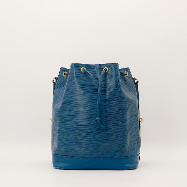 Sac Louis Vuitton Noe GM cuir Epi bleu vue de face occasion authentique — AMANA Vintage