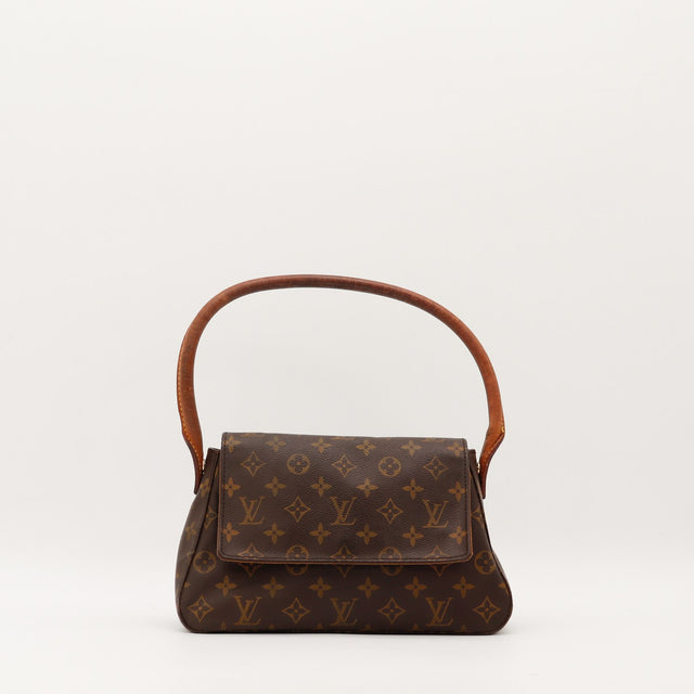 Sac Louis Vuitton Mini Looping toile Monogramme vue de face occasion authentique — AMANA Vintage