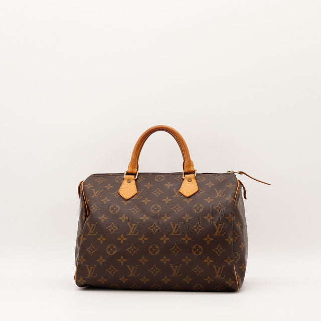 Sac Louis Vuitton Speedy 30 toile Monogram marron vue de face occasion authentique — AMANA Vintage