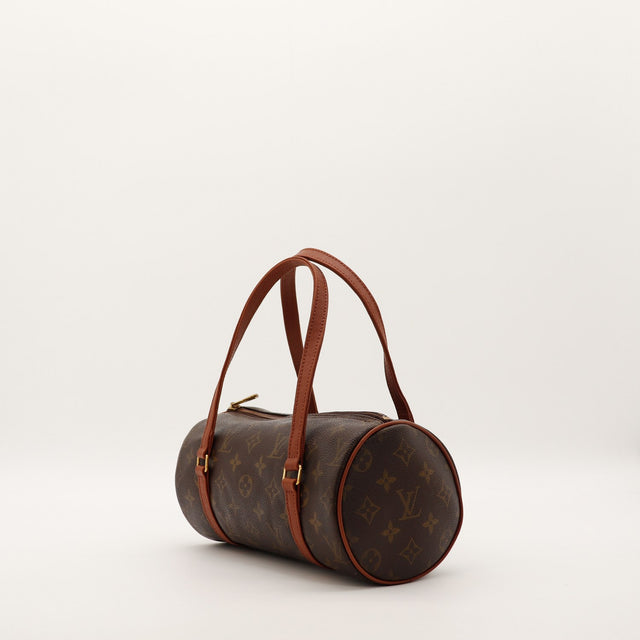 Louis Vuitton Papillon 30 vue de trois quarts gauche toile Monogram cuir vachette — AMANA Vintage