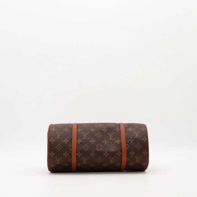 Louis Vuitton Papillon 30 vue de trois quarts arrière cuir vachette caramel — AMANA Vintage