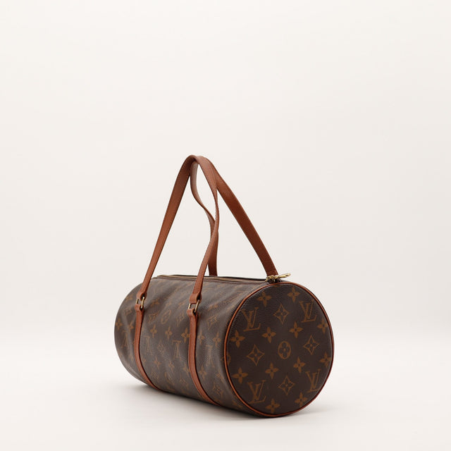 Louis Vuitton Papillon 30 vue de trois-quarts droit patine caramel — AMANA Vintage