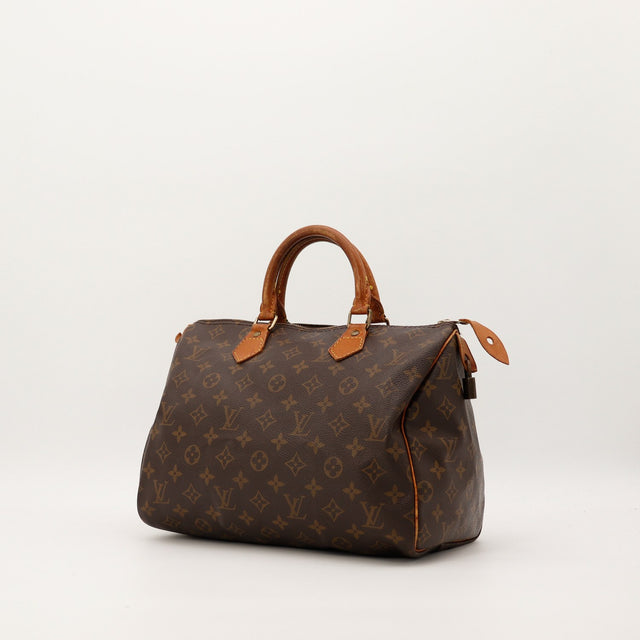 Louis Vuitton Speedy 30 vue trois quarts toile Monogram occasion — AMANA Vintage