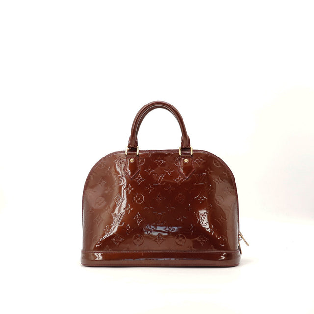Sac Louis Vuitton Alma PM Vernis Amarante vue de face occasion authentique — AMANA Vintage