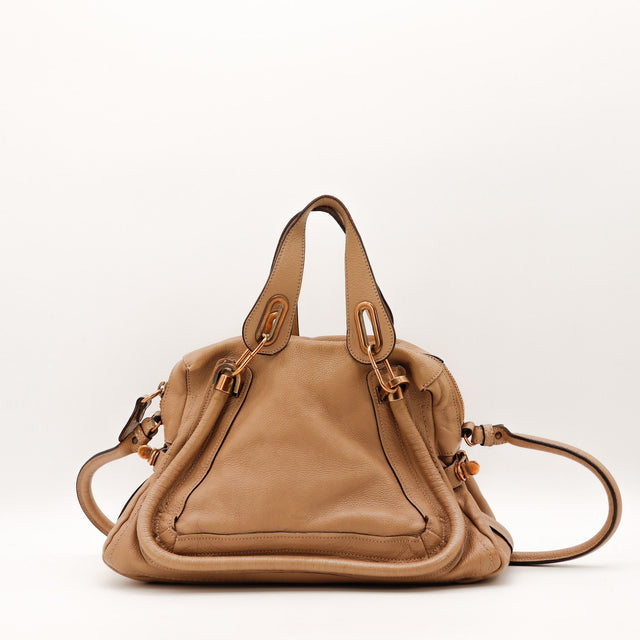Sac Chloé Paraty cuir grainé beige vue de face occasion authentique — AMANA Vintage