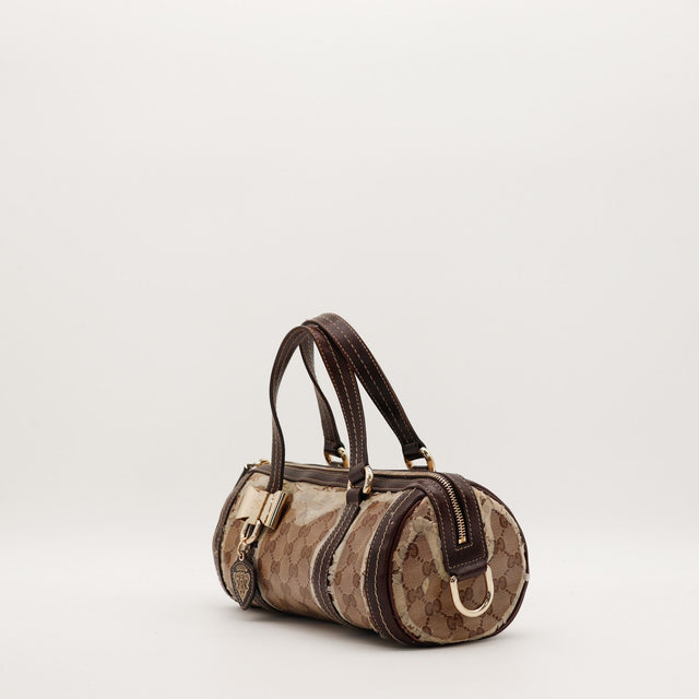 Sac Gucci Boston GG Crystal vue de trois quarts gauche — AMANA Vintage