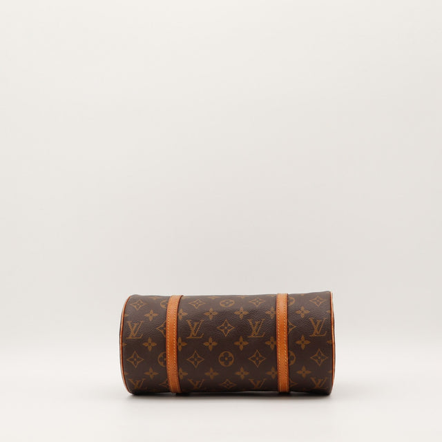 Detail anses cuir vachette Louis Vuitton Papillon 26 toile Monogram — AMANA Vintage