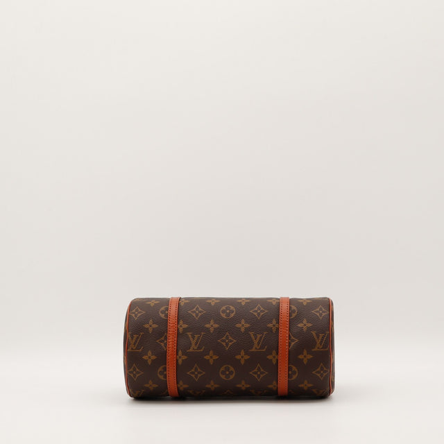 Détail fermeture éclair dorée Louis Vuitton Papillon 26 Monogram — AMANA Vintage