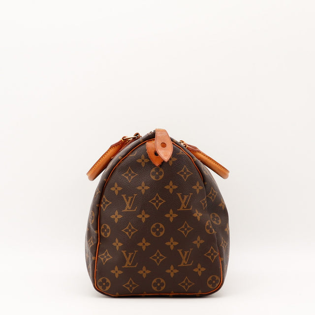 Vue de profil Louis Vuitton Speedy 35 Toile Monogramme occasion authentique — AMANA Vintage