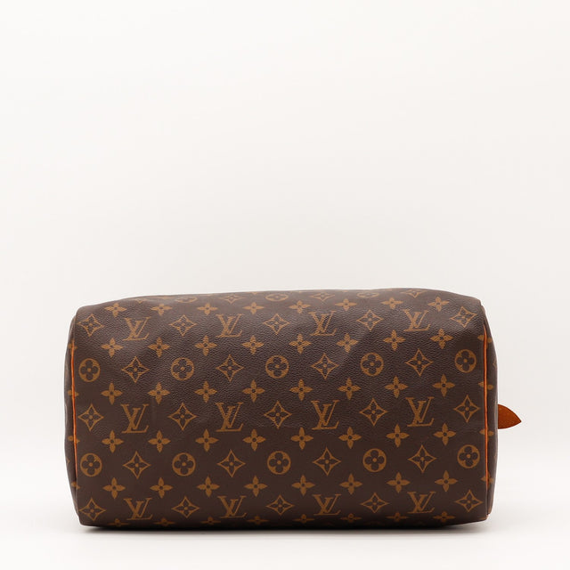 Détail de la doublure Louis Vuitton Speedy 35 Toile Monogramme occasion authentique — AMANA Vintage