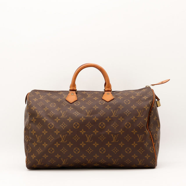 Sac Louis Vuitton Speedy 40 toile Monogram vue de face occasion authentique — AMANA Vintage
