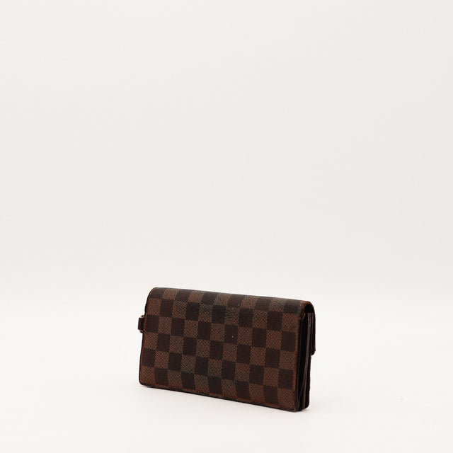 Compartiments accordéon du portefeuille Louis Vuitton Damier Ébène — AMANA Vintage