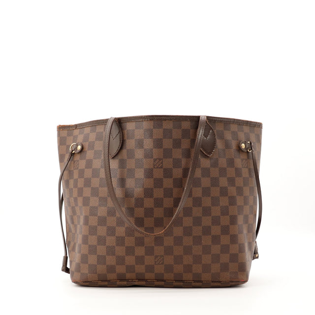 Sac Louis Vuitton Neverfull MM toile Damier Ebene vue de face occasion authentique — AMANA Vintage
