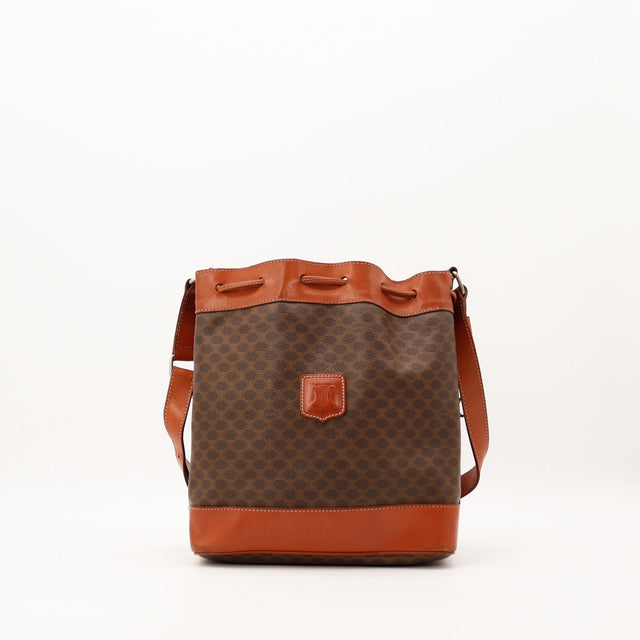 Sac seau Céline Macadam toile monogrammée vue de face occasion authentique — AMANA Vintage