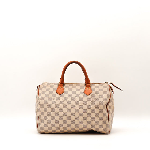 Sac Louis Vuitton Speedy 30 toile Damier Azur vue de face occasion authentique — AMANA Vintage