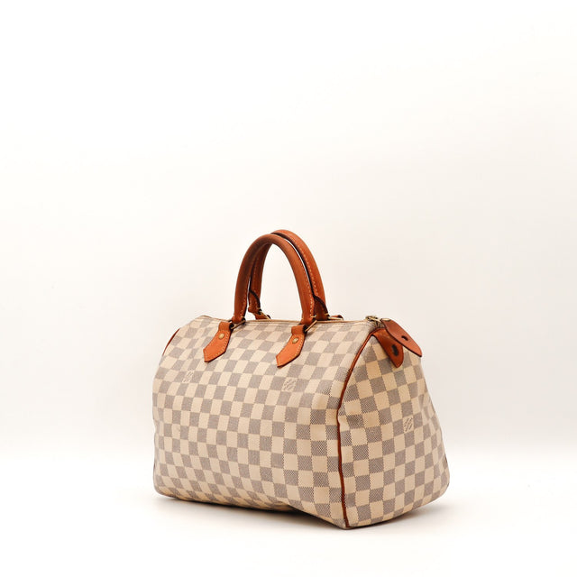 Vue arrière du Louis Vuitton Speedy 30 Damier Azur occasion authentique — AMANA Vintage