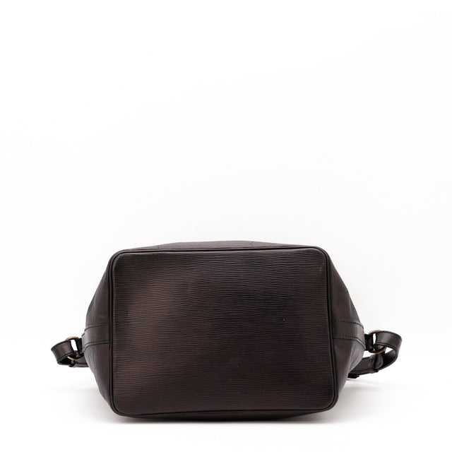 Interior da mala Louis Vuitton Noé PM pele Épi preta vintage autêntico — AMANA Vintage