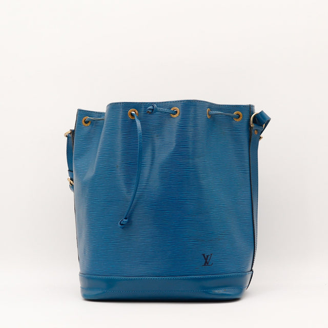 Sac Louis Vuitton Noé cuir Épi bleu Toledo vue de face occasion authentique — AMANA Vintage