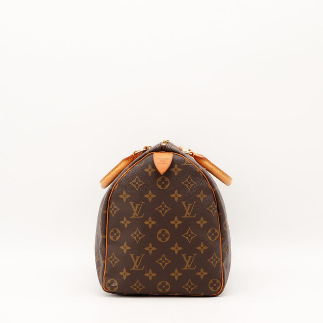 Détail de la doublure Louis Vuitton Speedy 35 Toile Monogramme occasion authentique — AMANA Vintage