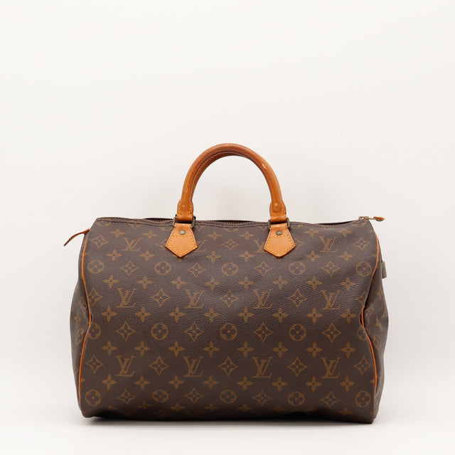Vue de face Louis Vuitton Speedy 35 Toile Monogramme occasion authentique — AMANA Vintage