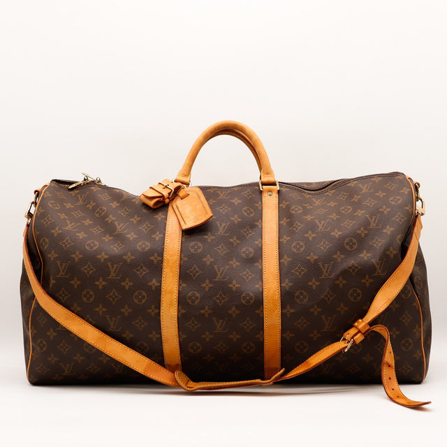Sac de voyage Louis Vuitton Keepall 55 toile Monogramme vue de face occasion authentique — AMANA Vintage