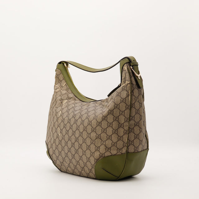 Sac Gucci Hobo toile monogrammée vue de trois quarts occasion authentique — AMANA Vintage