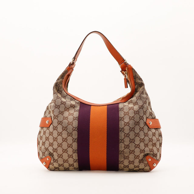 borsa Gucci Hobo Horsebit fascia graffiata vista posteriore autentico di seconda mano — AMANA Vintage