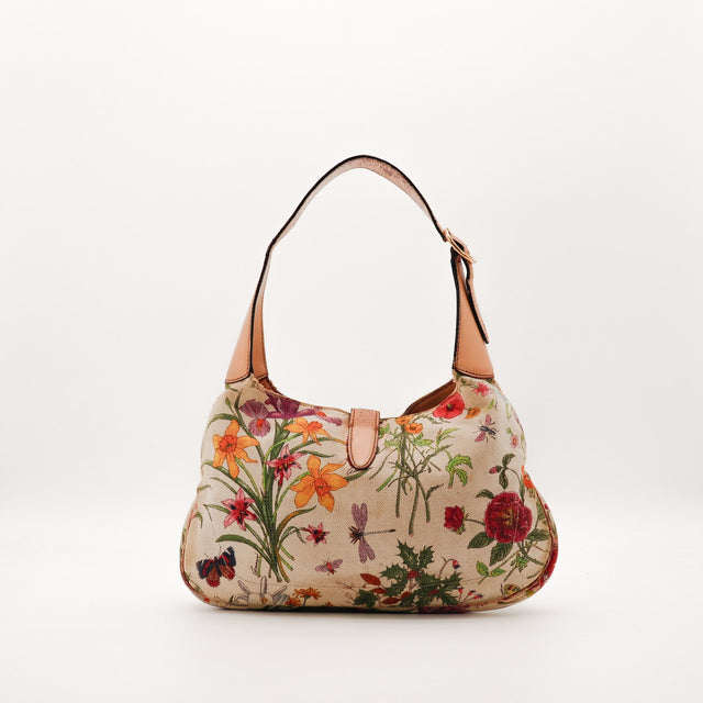 Sac Gucci Jackie Flora face arriere motif fleuri occasion authentique — AMANA Vintage
