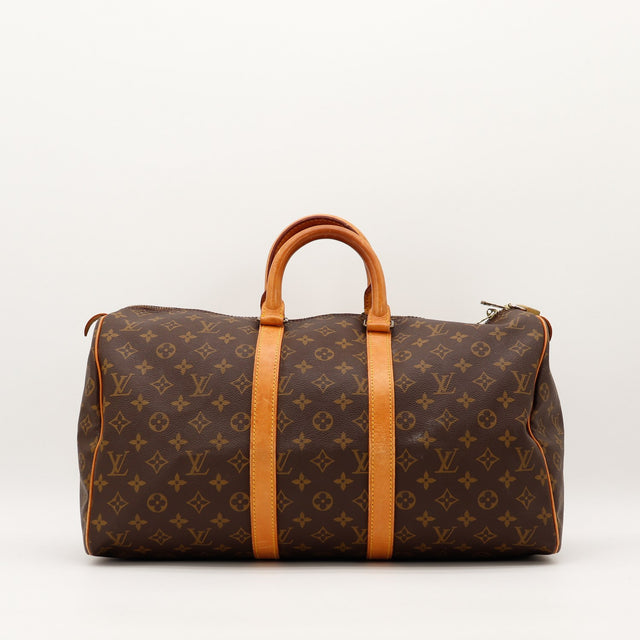 Sac de voyage Louis Vuitton Keepall 45 toile Monogramme vue de face occasion authentique — AMANA Vintage