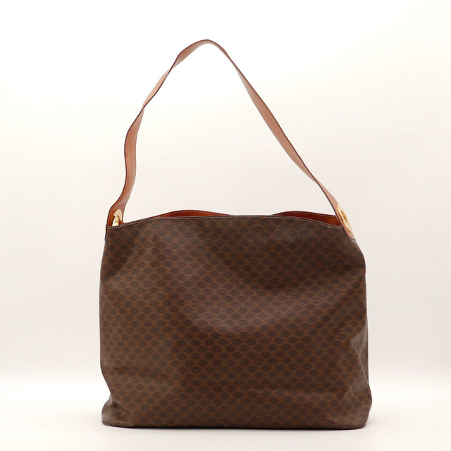 Vue de face Céline Hobo Macadam toile Macadam marron occasion authentique — AMANA Vintage