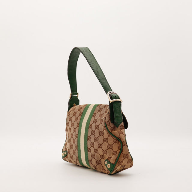 borsa Gucci Hobo Horsebit profilo tracolla pelle verde autentico di seconda mano — AMANA Vintage