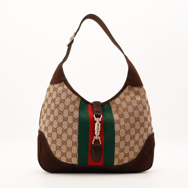 Sac Gucci New Jackie toile monogrammée vue de face occasion authentique — AMANA Vintage