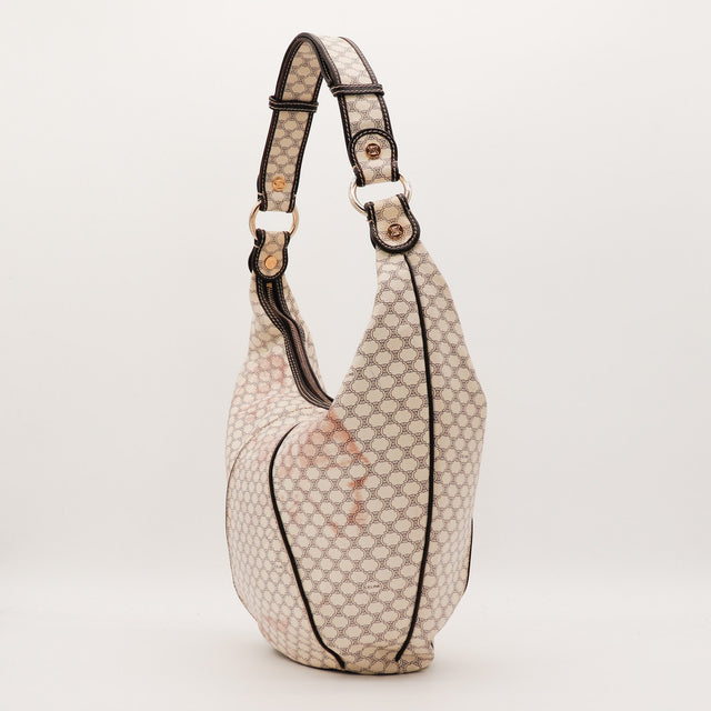 Sac Céline Hobo Macadam vue de profil bandoulière occasion authentique — AMANA Vintage