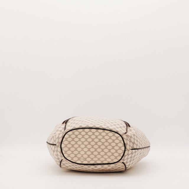Sac Céline Hobo Macadam vue du fond toile beige occasion authentique — AMANA Vintage