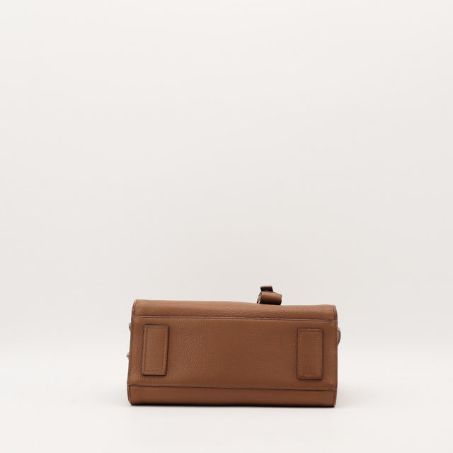 Vue du dessous Saint Laurent Sac de Jour Small cuir grainé marron — AMANA Vintage