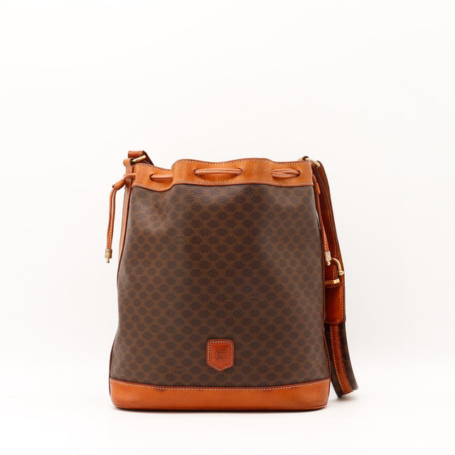 Sac seau Céline Macadam toile enduite marron vue de face occasion authentique — AMANA Vintage
