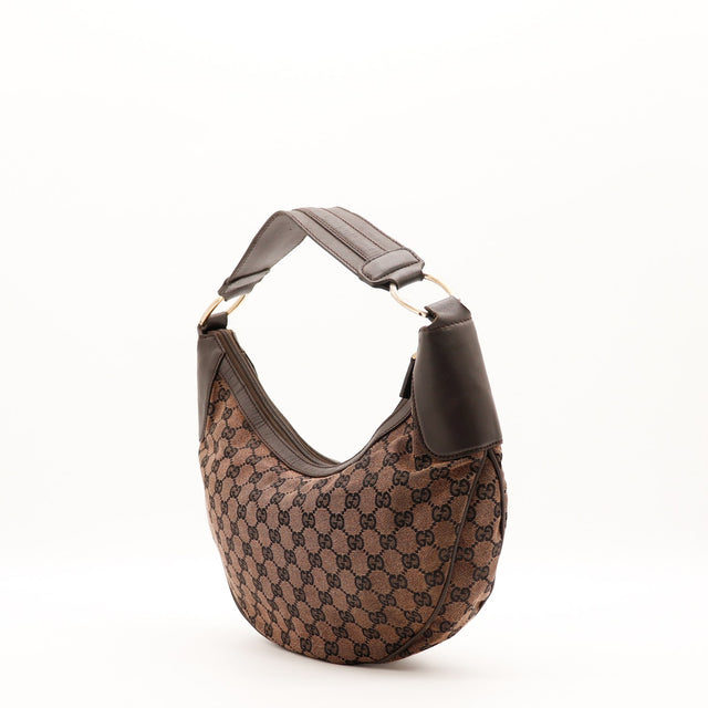 Sac Gucci Hobo demi-lune toile monogrammée vue de dos occasion authentique — AMANA Vintage