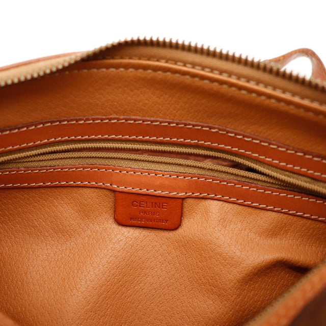 Intérieur cuir cognac Céline Papillon Macadam étiquette Celine Paris occasion authentique — AMANA Vintage