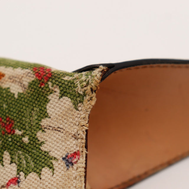 Detail coin et doublure interieure Gucci Jackie Flora occasion authentique — AMANA Vintage