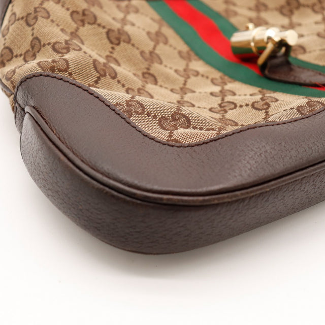 Détail coin cuir Gucci Jackie occasion authentique — AMANA Vintage